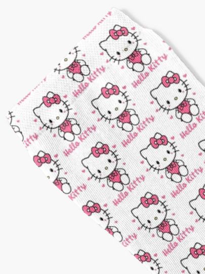 Pink Hello Kitty Design Logo Socks