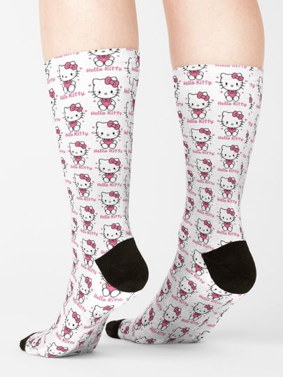 Pink Hello Kitty Design Logo Socks