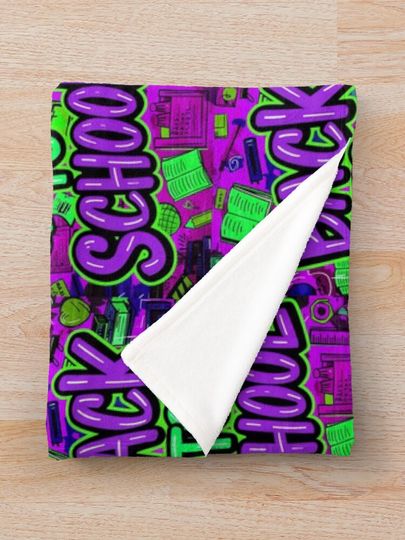 Back To School Graffiti Style Quote Throw Blanket