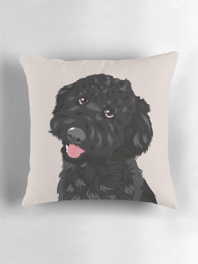 Black Goldendoodle Pillow