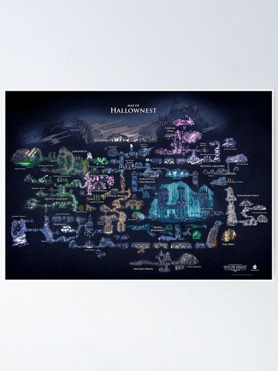 8K Hollow Knight Map Poster
