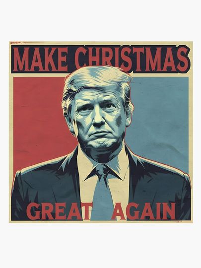 Make Christmas Great Again Donald Trump Funny  Sticker