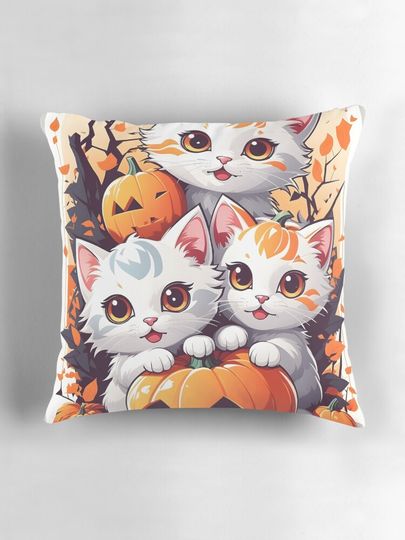 Halloween Cat Cute Pillow