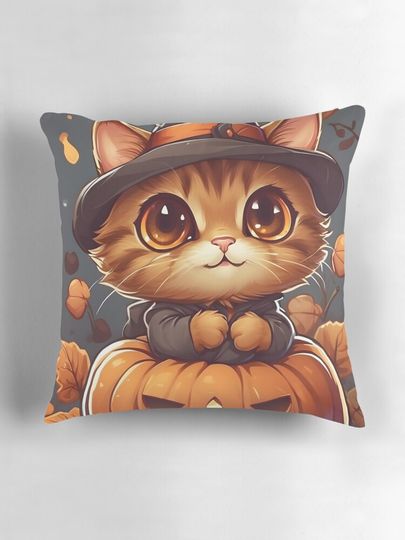 Halloween Cat Cute Pillow