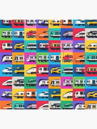 World Trains Grid Pattern Socks