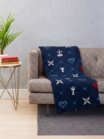 Kingdom Hearts Pattern Ver 2 Throw Blanket