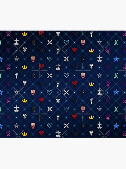 Kingdom Hearts Pattern Ver 2 Throw Blanket