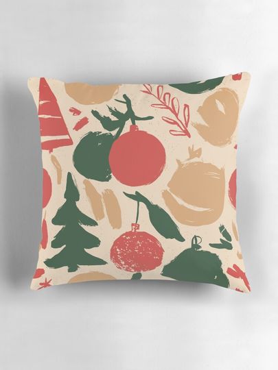 Retro Christmas Pattern Pillow