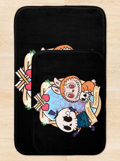 Labubu Monsters chasing monday sticker Bath Mat, For Bathroom, For Kitchen