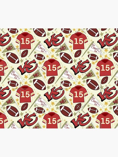 Patrick Mahomes chiefs pattern (light gold)  Throw Blanket, Gift for Fan