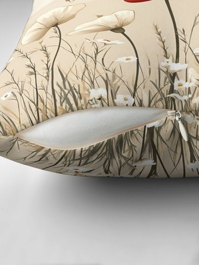 Red Poppies In Bloom Pillow