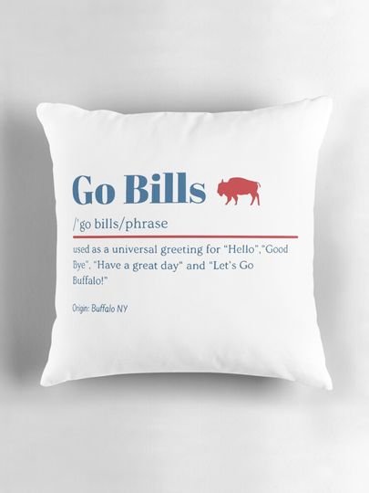 Go Bills Definition, New York Buffalo Football Pillow, Gift for Fan