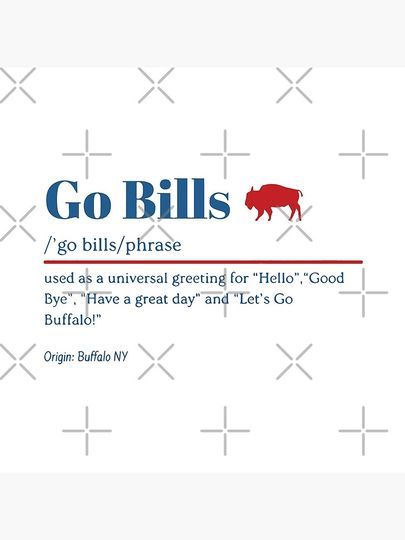 Go Bills Definition, New York Buffalo Football Pillow, Gift for Fan