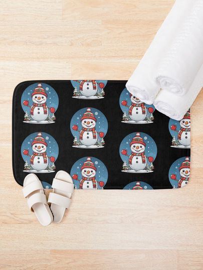 Christmas snowman Bath Mat