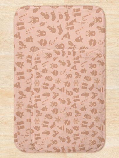 Christmas Icon Pattern Bath Mat
