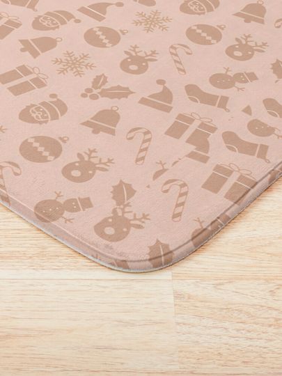 Christmas Icon Pattern Bath Mat