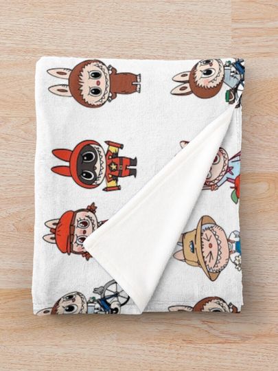 Labubu Monsters sticker pack collection Throw Blanket, Gift for Kids, Cute Gift