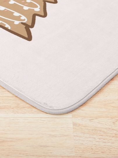 Cute Christmas gingerbread tree Bath Mat