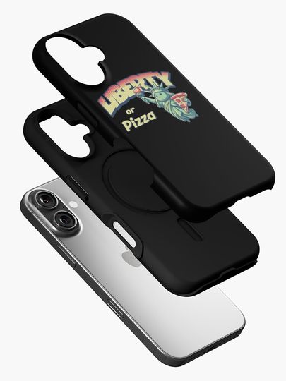 Liberty or Pizza Funny Statue of Liberty Eating Pizza iPhone Case
