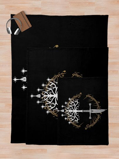 Andúril White Tree Throw Blanket