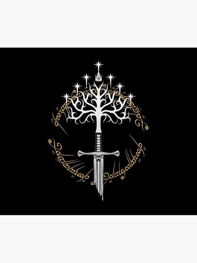 Andúril White Tree Throw Blanket