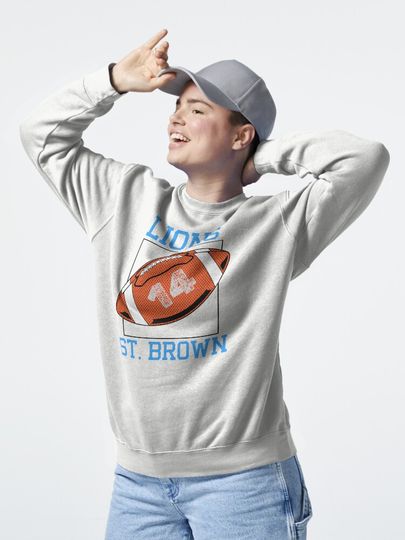 Detroit Lions St. Brown #14 t shirt Pullover Sweatshirt