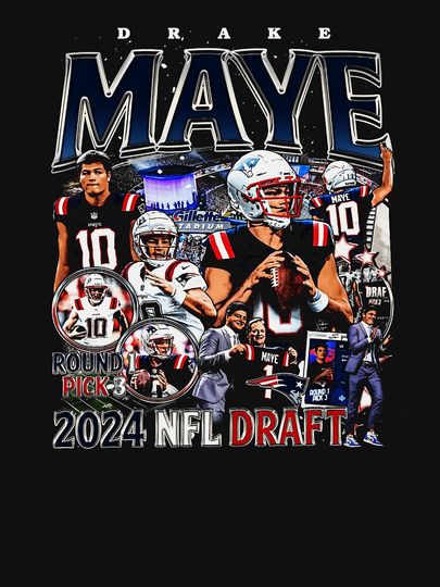 Drake Maye Vintage Bootleg Lightweight Hoodie