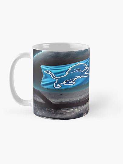 Detroit Lions on the Moon Coffee Mug