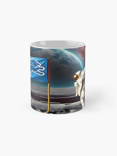 Detroit Lions on the Moon Coffee Mug