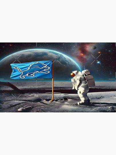 Detroit Lions on the Moon Coffee Mug