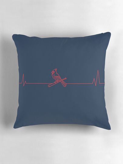 St. Louis Baseball Heartbeat Pulse Pillow