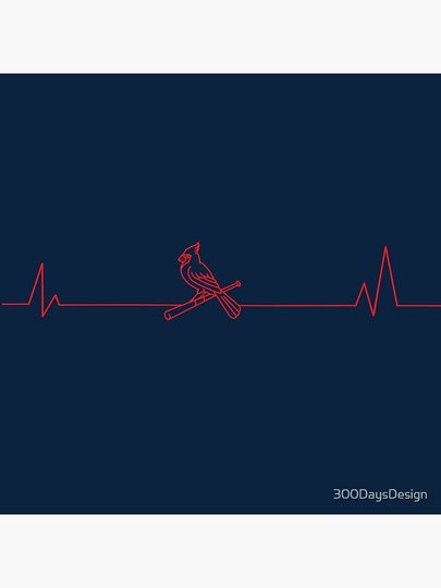 St. Louis Baseball Heartbeat Pulse Pillow