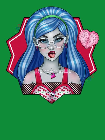 Monster Inspired Men’s T-Shirt – Cartoon Girl with Heart Graphic Casual Tee