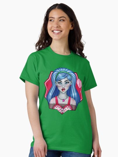 Monster Inspired Men’s T-Shirt – Cartoon Girl with Heart Graphic Casual Tee
