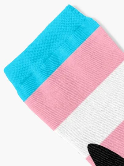black cat and trans flag Socks