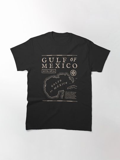 Gulf of Mexico 1672 Historic Map Classic T-Shirt
