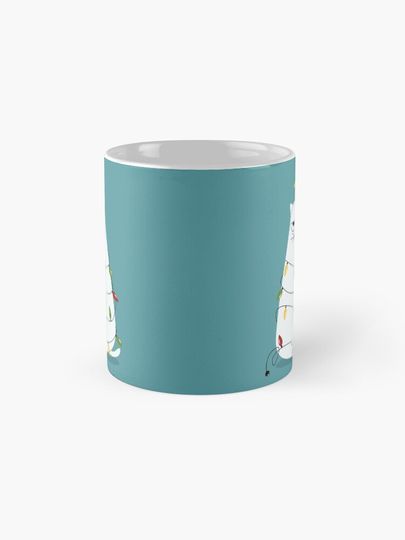 Grumpy Christmas Cat Coffee Mug