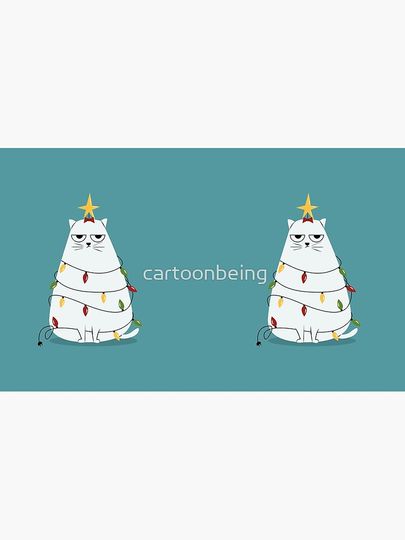 Grumpy Christmas Cat Coffee Mug