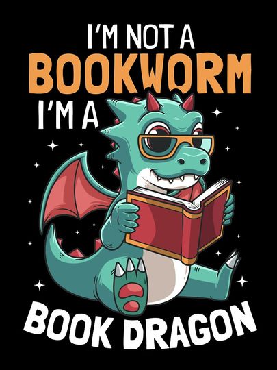 I'm A Book Dragon Not A Bookworm Kids T-Shirt