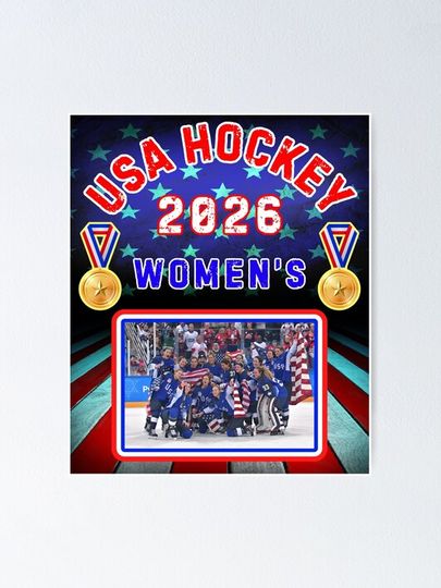 Usa Womens Ice Hockey Gold 2026 Poster