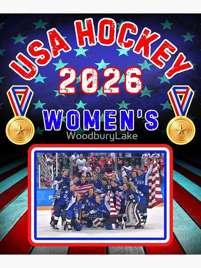 Usa Womens Ice Hockey Gold 2026 Poster