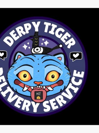 Blue DERPY tiger with bird cute classic  Backpack