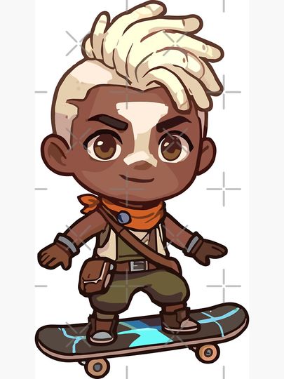 Arcane Ekko on Skateboard Magnet, Arcane Merch
