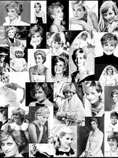 Princess Diana Photo Collage Vintage Tribute Lightweight Hoodie