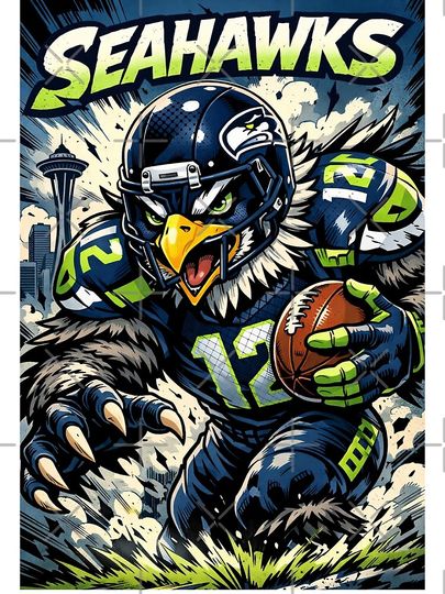 Sea Hawks Comic Style Vertical Poster