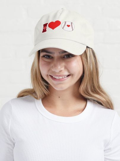 I love baseball ball heart Cap