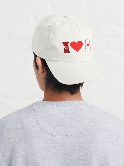 I love baseball ball heart Cap