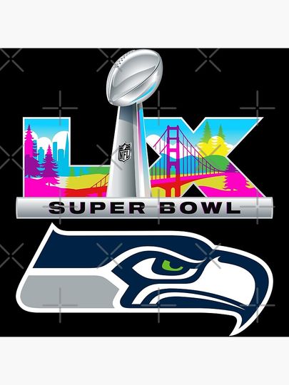 Super Bowl LX 2026 Seahawks Vertical Poster
