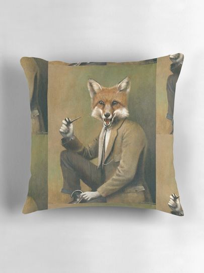 Vintage Mr Fox Pillow