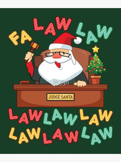 Funny Lawyer Christmas Santa Fa Law Law Poster